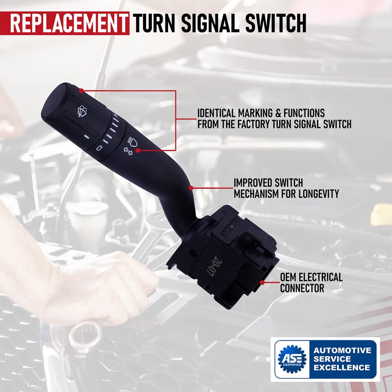 AA Ignition Turn Signal Windshield Wiper Switch - Compatible with Ford Trucks - F-150, F-250, F-350, F-450, F-550 Super Duty - Replaces SW76874, BC3Z13K359BA, BC3Z-13K359-BA, SW-6874-2011, 2012, 2013 - Image 4
